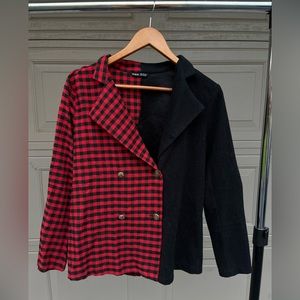 Two-Toned Red and‎ Black Blazer
